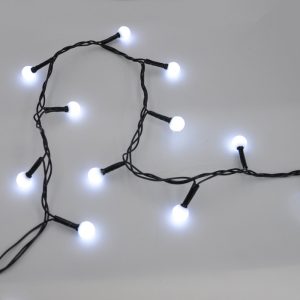 Гірлянда-нитка (String-Lights) 200W-6-2 внутрішня, пров.: чорний, 10м (Білий)