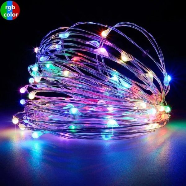 Гірлянда-роса (Copper Wire) 100M-1 внутрішня, пров.:прозорий, 10м (Різнокольорова)