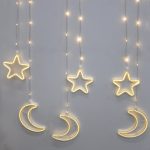 Гірлянда-бахрома (Moons/Stars) Copper Parts 9WW-1 внутрішня, пров.:прозорий, 2.5м (Білий-теплий)