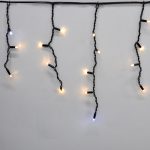 Гірлянда-бахрома (Icecle-Lights) 120 Short curtain-WW-2 зовнішня, пров.: чорний, 5м (Білий-теплий)