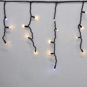 Гірлянда-бахрома (Icecle-Lights) 120 Short curtain-WW-2 зовнішня, пров.: чорний, 5м (Білий-теплий)