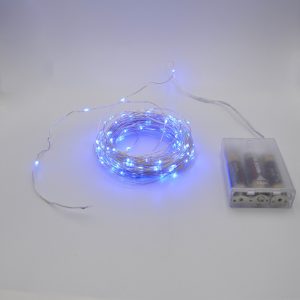 Гірлянда-роса (Copper Wire) 200B-1 Внутрішня Battery, пров.:прозорий, (Синій)