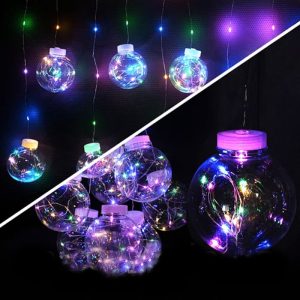 Гірлянда-штора (Curtain-Lights) Ball Lamp 200L M-1 внутрішня, пров.:прозорий, 3м (Різнокольорова)