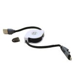Кабель USB - Lightning + Micro USB Pull Push Равлик
