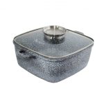 Котел UNIQUE UN-5207 5.5л (26см, квадртанний, з кришкою, гранітний)