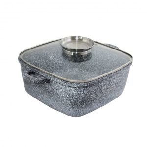 Котел UNIQUE UN-5207 5.5л (26см, квадртанний, з кришкою, гранітний)