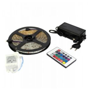 Гірлянда-стрічка (Rope-Lights) SMD5050-RGB bluetooth універсальна, пров.: чорний, 5м (Різнокольорова