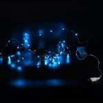 Xmas гірлянд 50 Led 5M (Copper) на мідному дроті (Крапля роси) B BLUE працює від батарей + USB