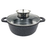 Котел UNIQUE UN-5276 5.5л (26см круглий мармур/чорний)