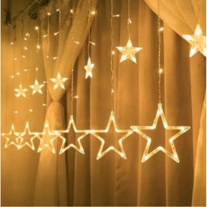 Гірлянда-бахрома (Stars) Curtain 12-W 3м*0.8*.05 універсальна, пров.:прозорий, (Білий)